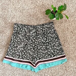 Anthropologie Floral Tie Shorts Sz XS